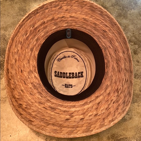 Straw Hat saddleback Palma hat Western hat southwestern cowboy hat Unisex - Picture 5 of 6